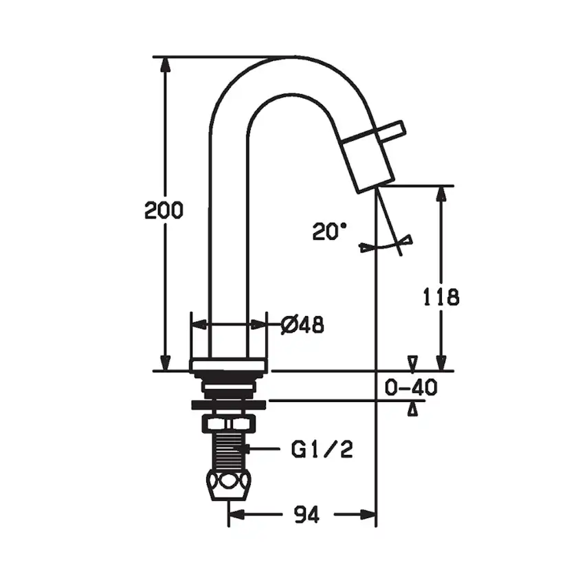 Tappkran Oras 101022 Krom Engreppsblandare för Kallvatten