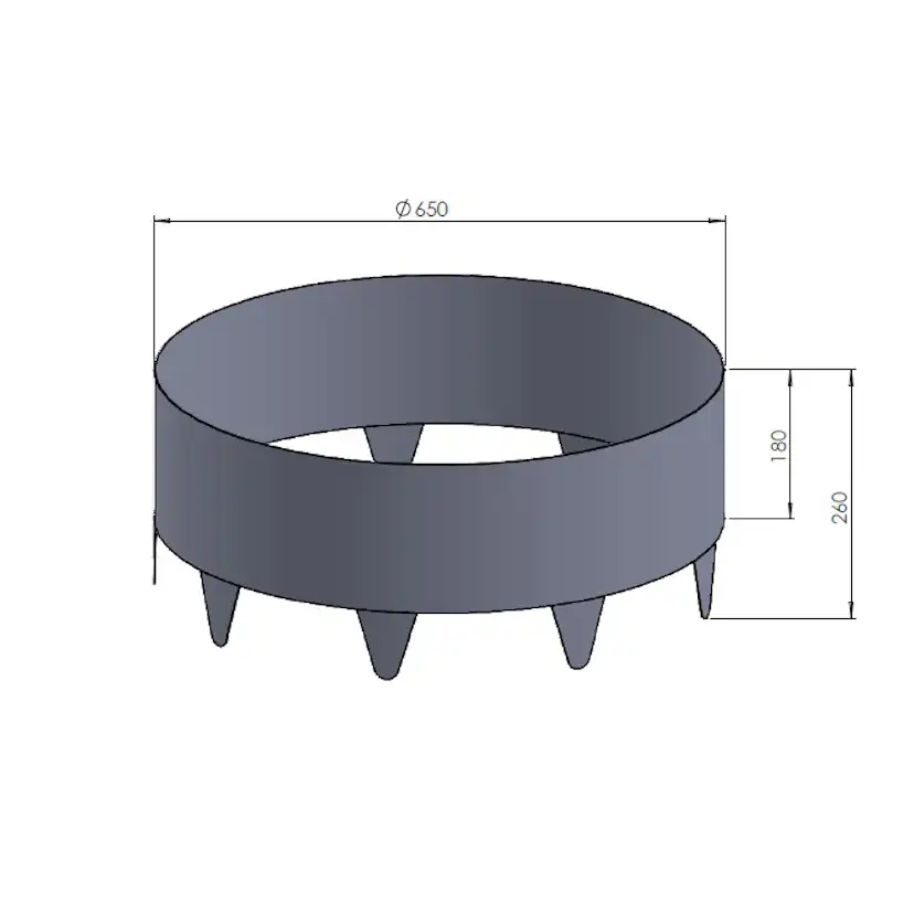 Trädring Skotte Garden Zinkplåt 26cm Hög ⌀65 cm