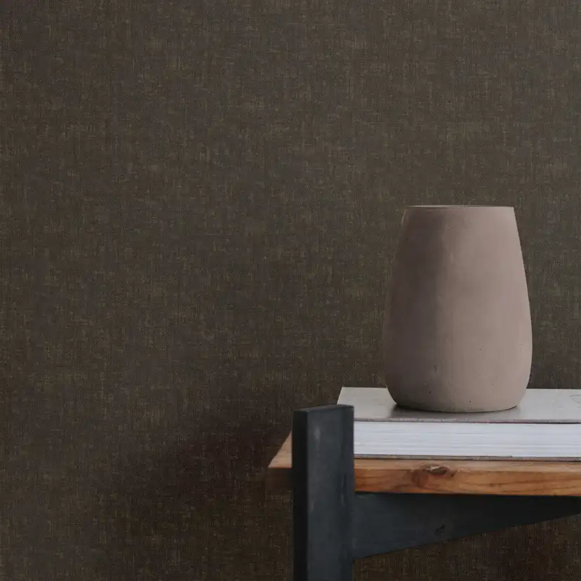 Tapet WOW Linne Glänsande Enfärgad Brun 10125464