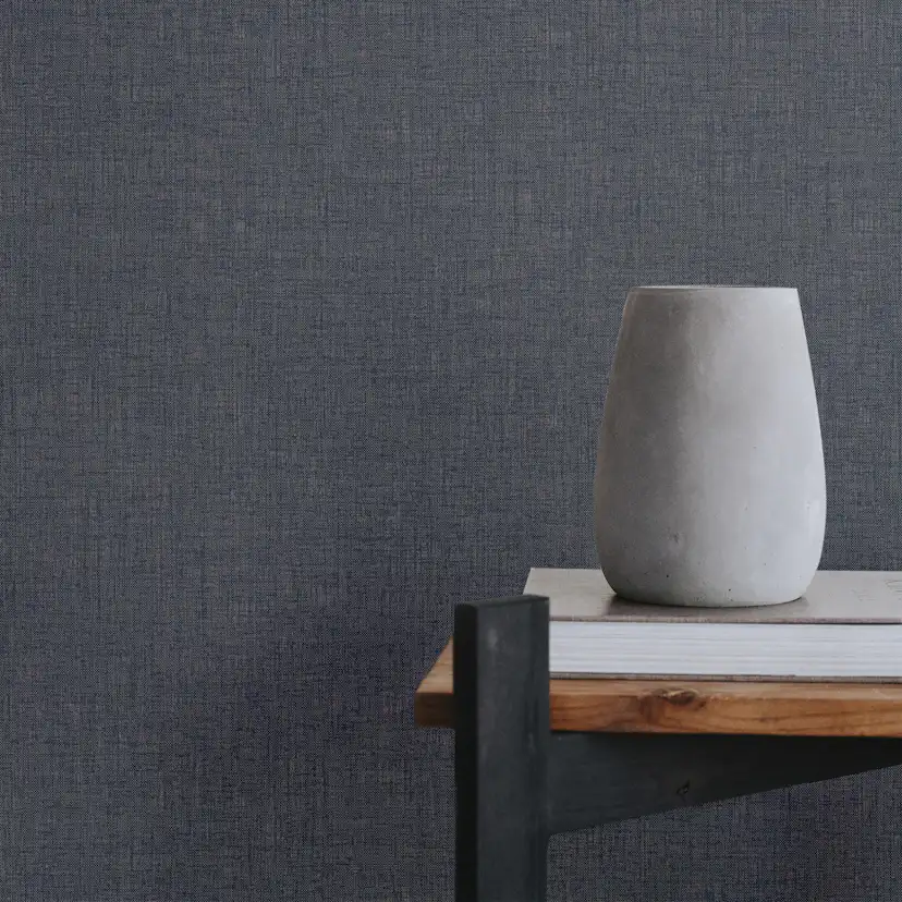 Tapet WOW Linne Glänsande Enfärgad Blå 10125466