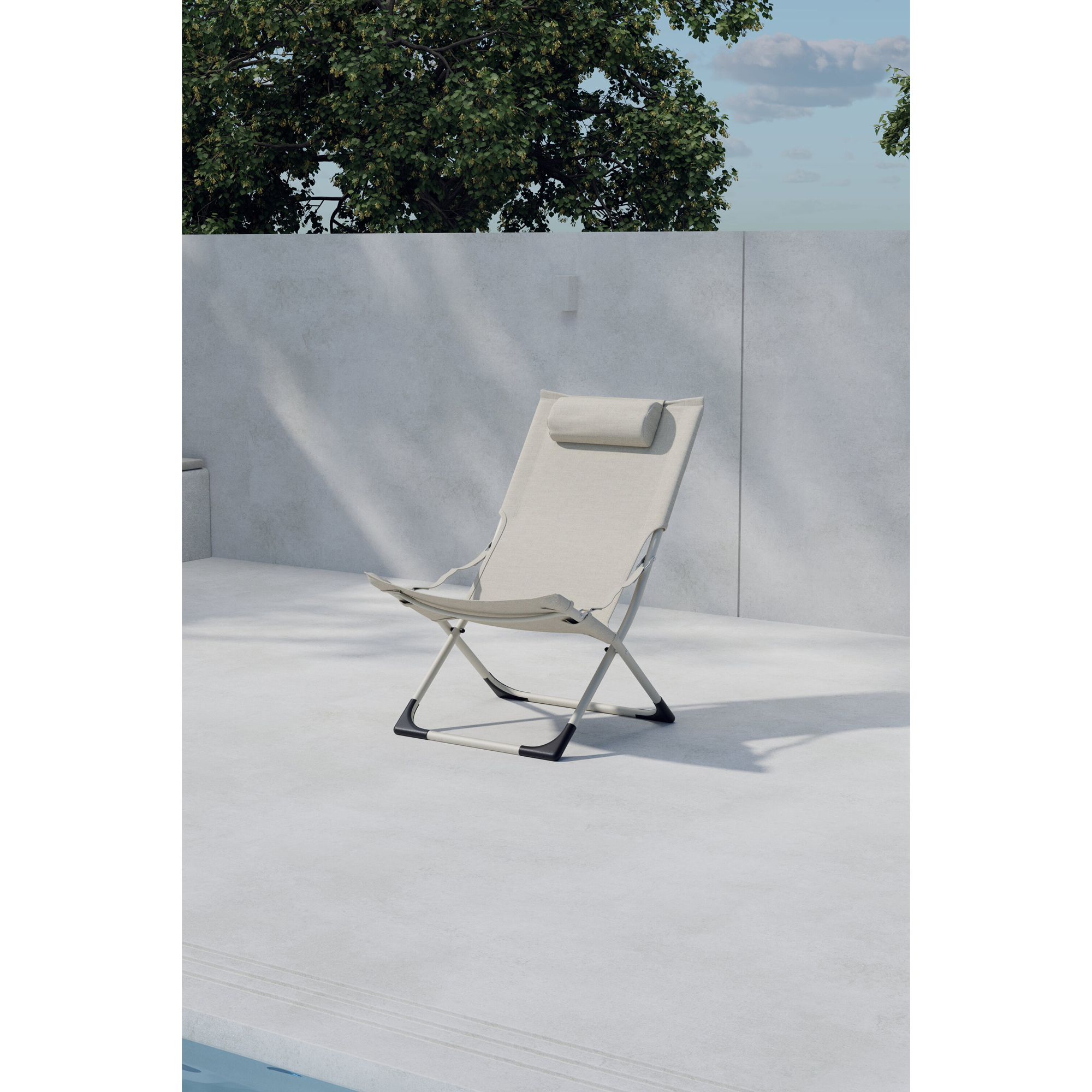 Solstol Venture Home Seville Portabl Fällbar Stol med Nackkudde