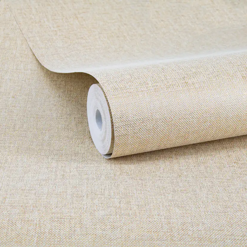 Tapet WOW Linne Glänsande Enfärgad Gul 10138716