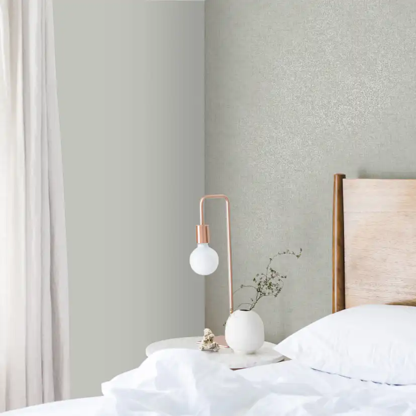 Tapet WOW Linne Glänsande Enfärgad Sage 10138719