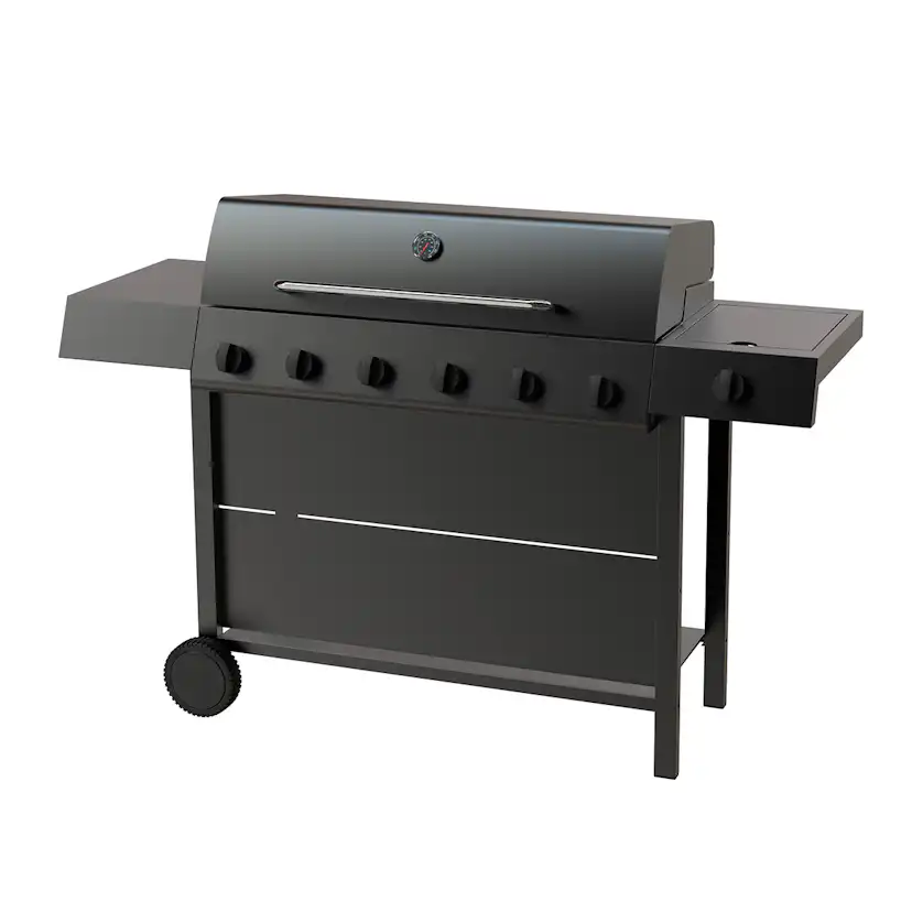 Gasolgrill Dose Barbeque 6+1 Brännare Svart