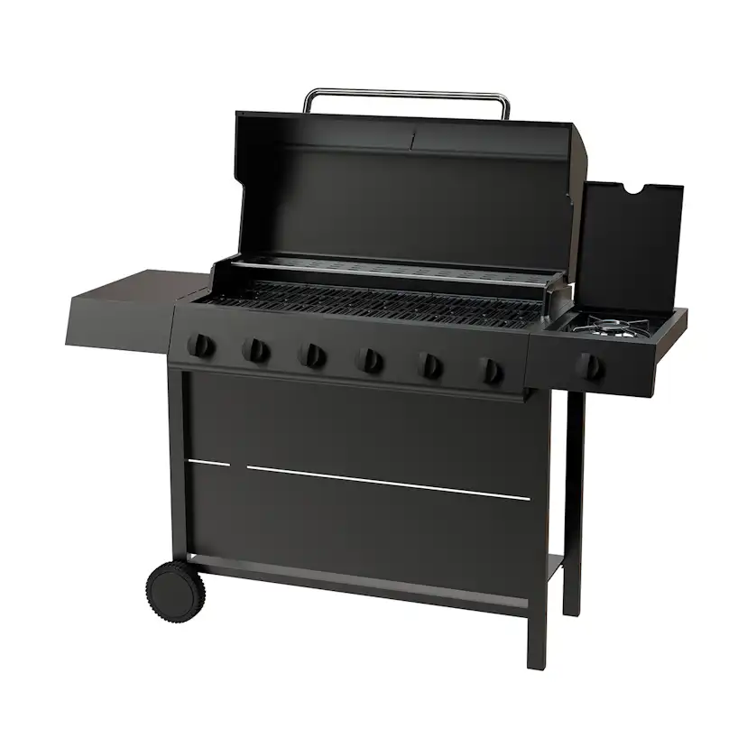 Gasolgrill Dose Barbeque 6+1 Brännare Svart