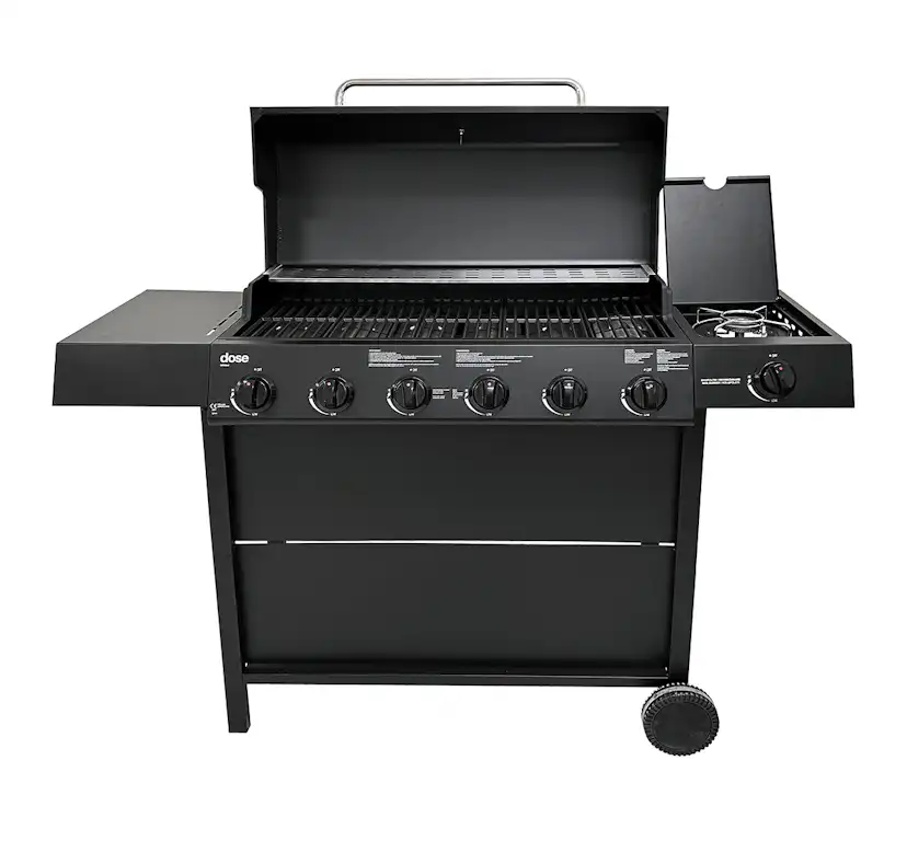 Gasolgrill Dose Barbeque 6+1 Brännare Svart