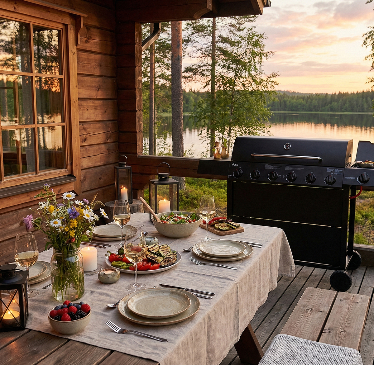 Gasolgrill Dose Barbeque 6+1 Brännare Svart