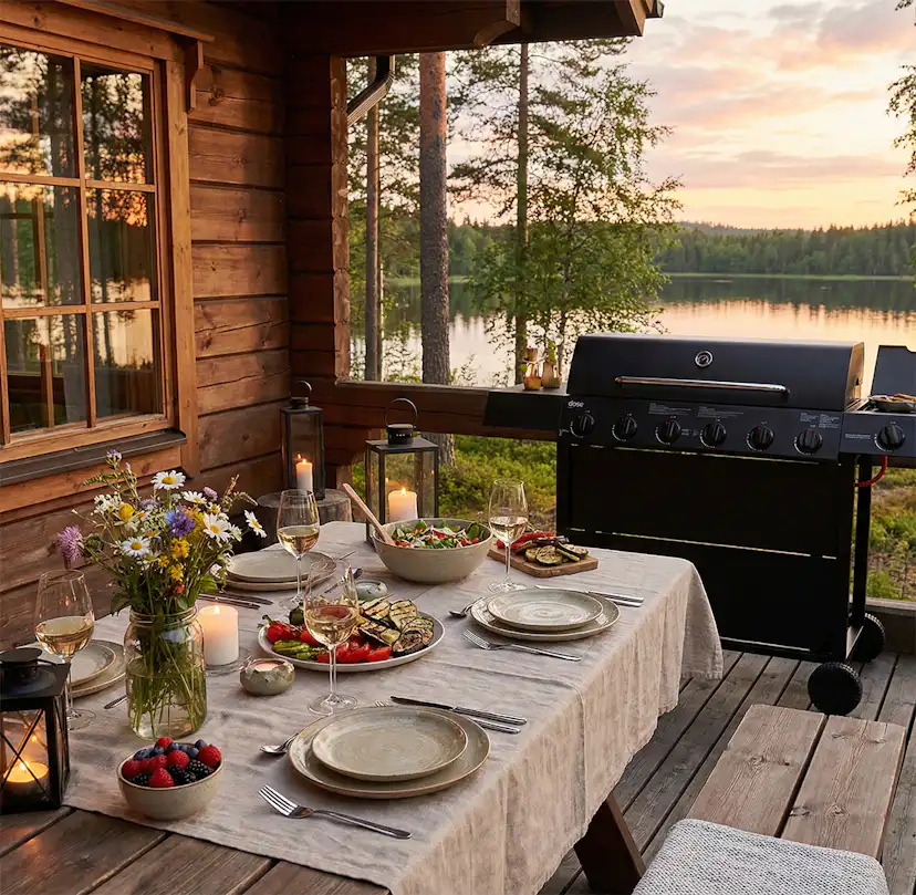 Gasolgrill Dose Barbeque 6+1 Brännare Svart