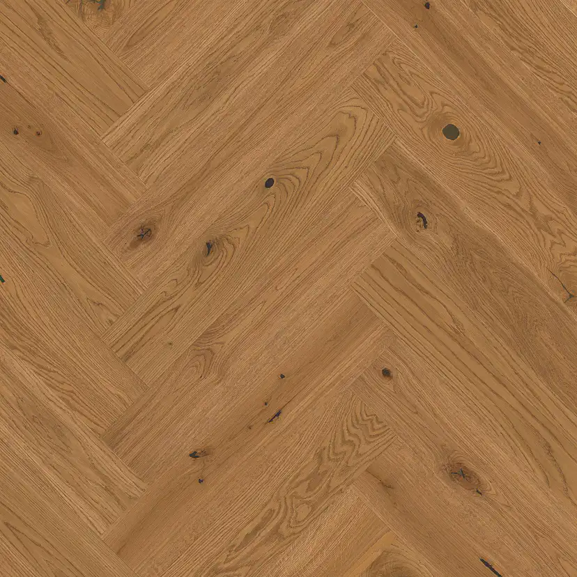 Fiskbensplank Boen Ek Honey Herringbone Live Natural HV-Olja