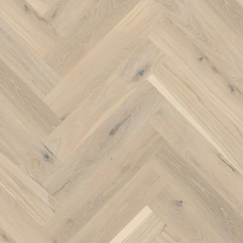 Fiskbensplank Boen Ek Pale White Herringbone Live Pure Ultra Matt Lack