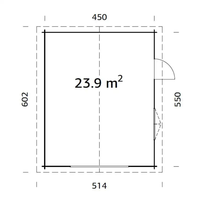 Garage Palmako Roger 23,9 m2 utan Port