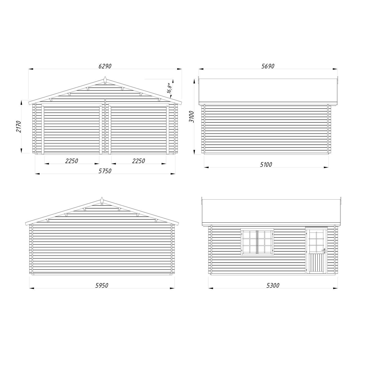 Garage Palmako Roger 28,4 m2 utan Port