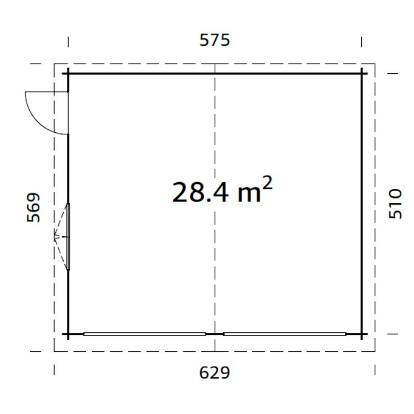 Garage Palmako Roger 28,4 m2 utan Port