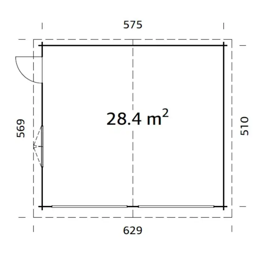 Garage Palmako Roger 28,4 m2 utan Port