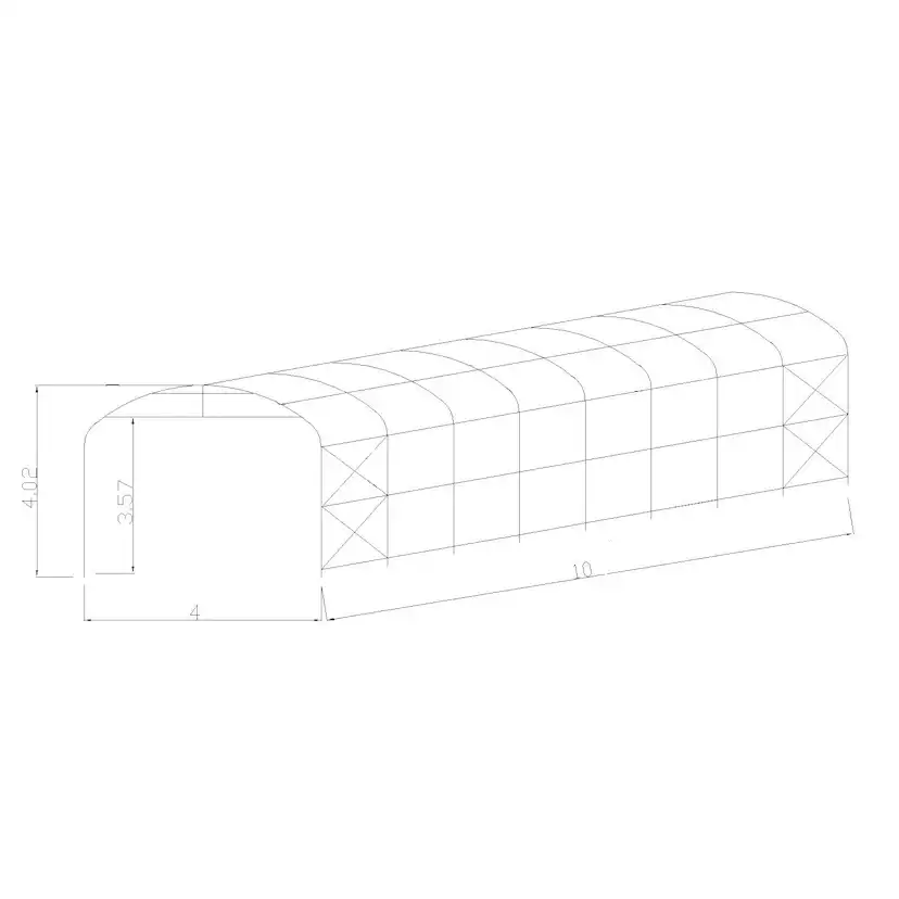 Garagetält Prohall 4x10m Grå Tälthall