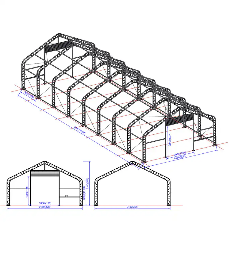 Tälthall Ranch Premium 9,15x24,4x6,1 m
