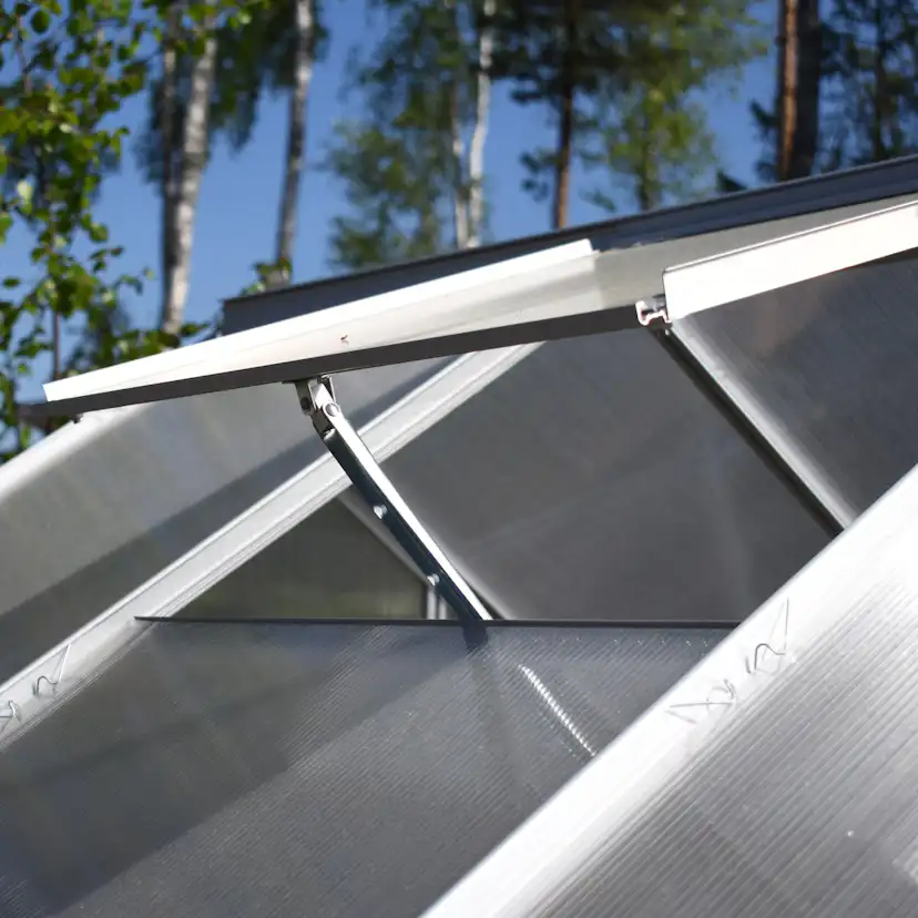 Växthus Green Land Svart Aluminiumstomme med Skjutdörr & Öppningsbara Polykarbonatfönster, 8,2 m²