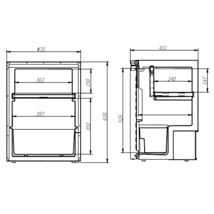 Kompressorkylskåp Frezzer Pro 65L 12/24V Silver