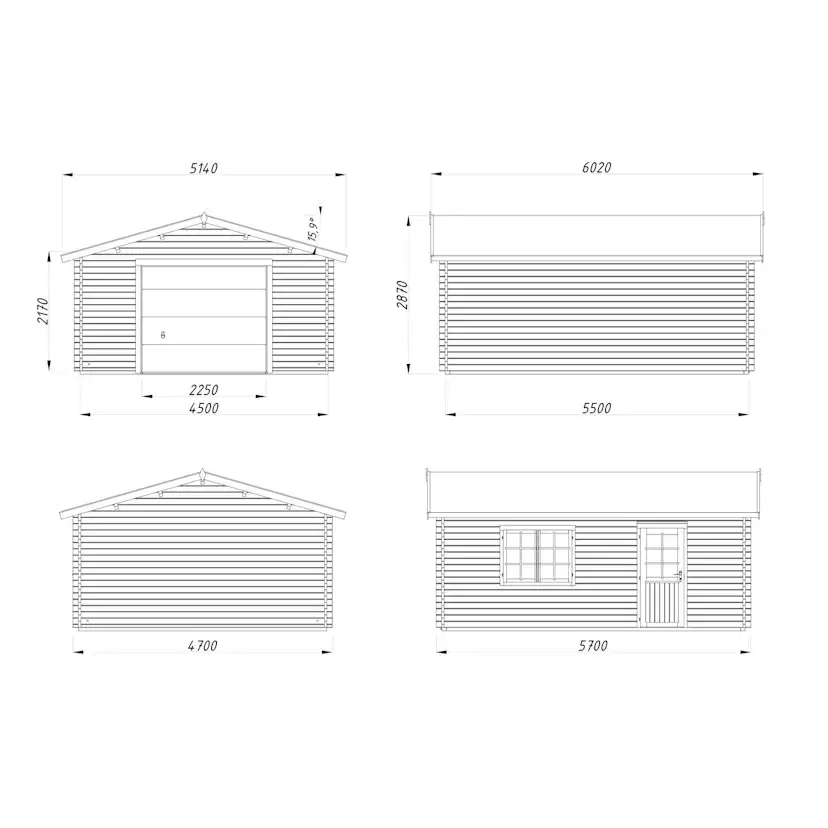 Garage Palmako Roger 23,9 m2 med Takskjutport