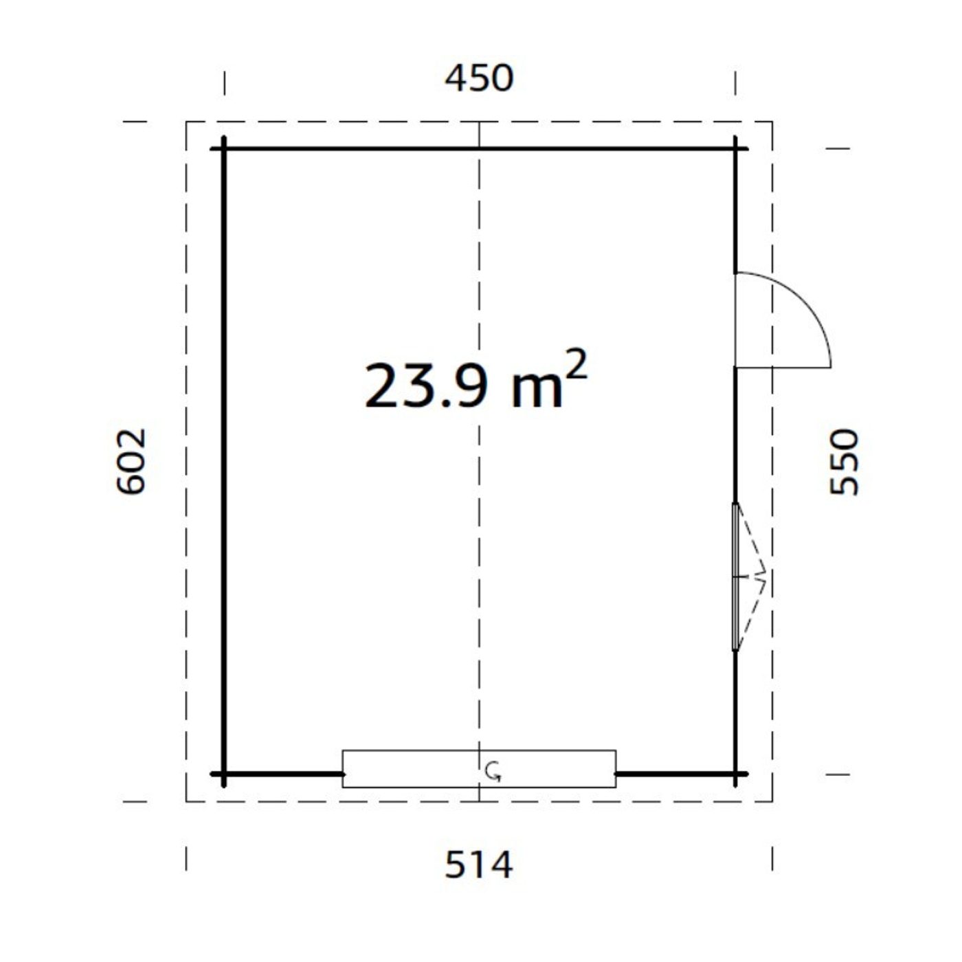 Garage Palmako Roger 23,9 m2 med Takskjutport
