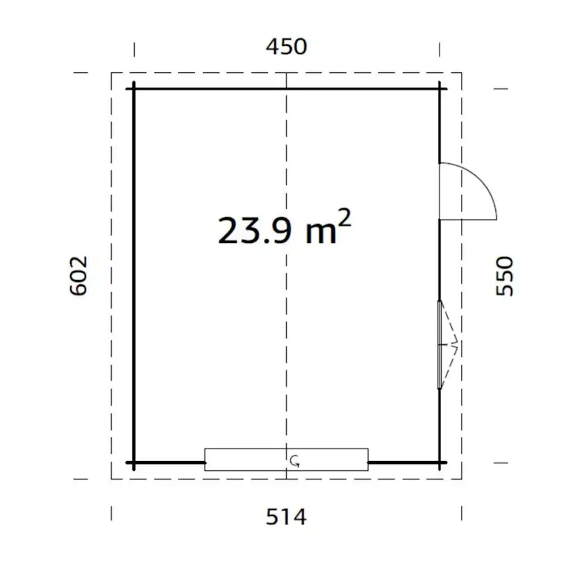 Garage Palmako Roger 23,9 m2 med Takskjutport