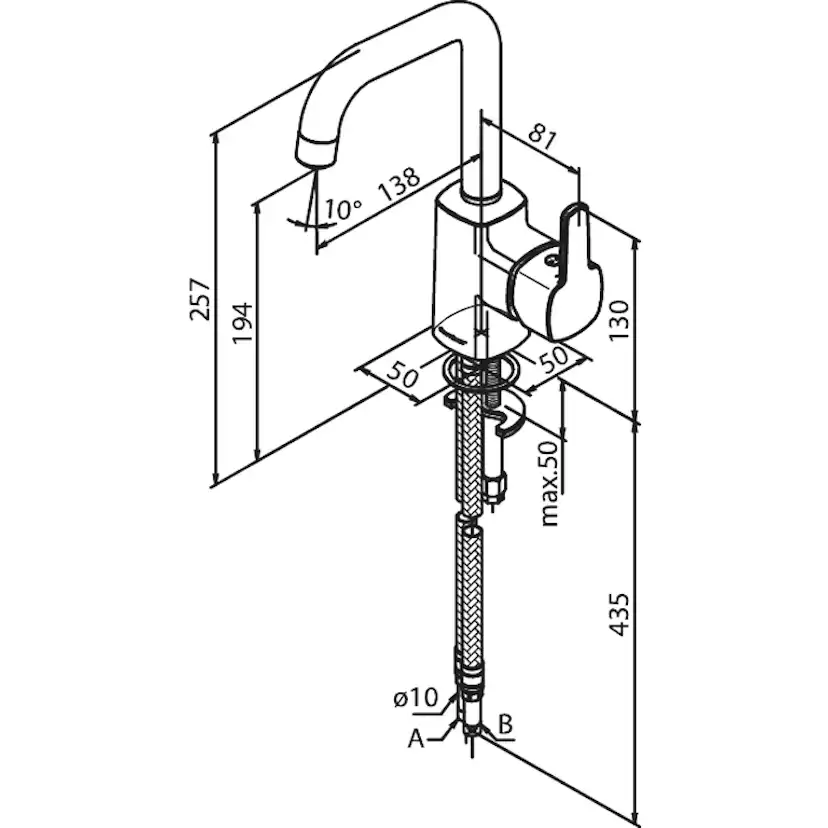 Tvättställsblandare Damixa Pine G-pip