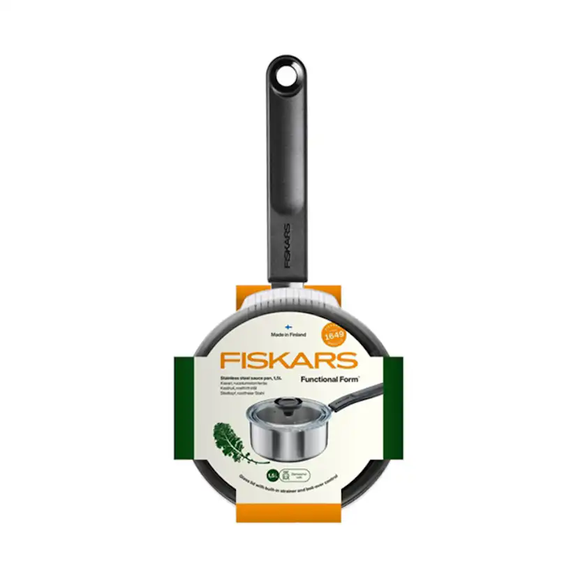 Kastrull 1,5 L Fiskars Functional Form – Med Glaslock, Idealisk för Sås och Småportioner