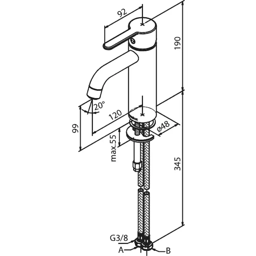 Tvättställsblandare Damixa Silhouet