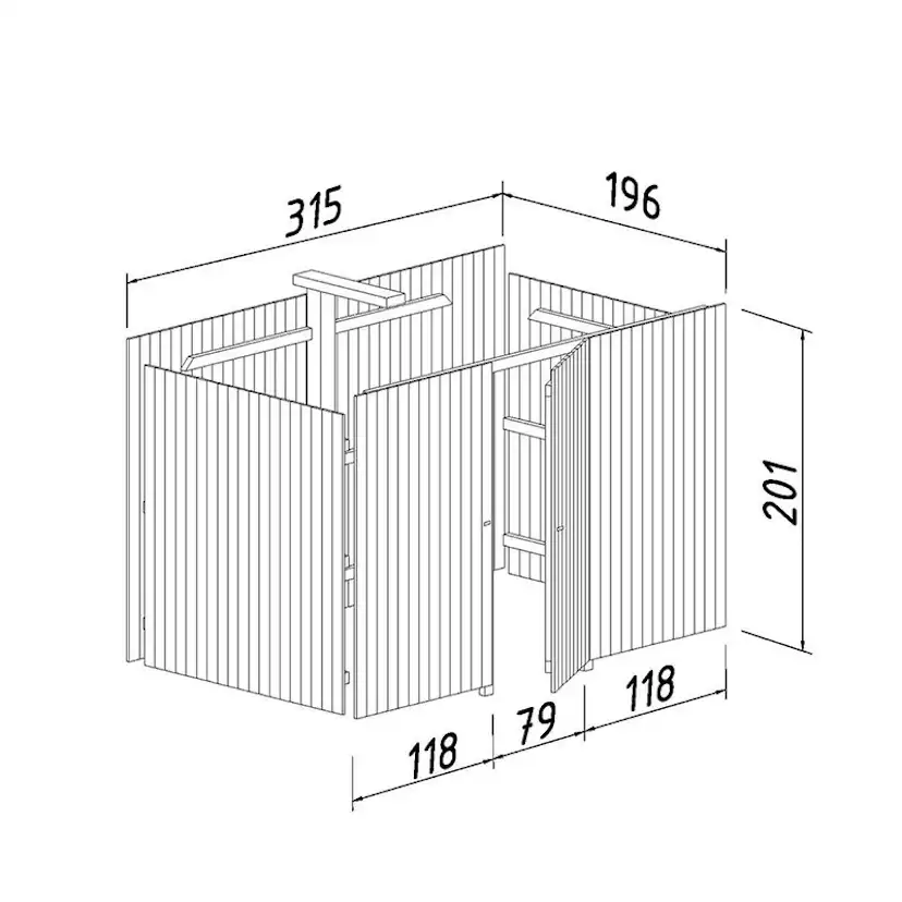 Förråd Palmako 5,8 m2 tillbehör till Carport Karl