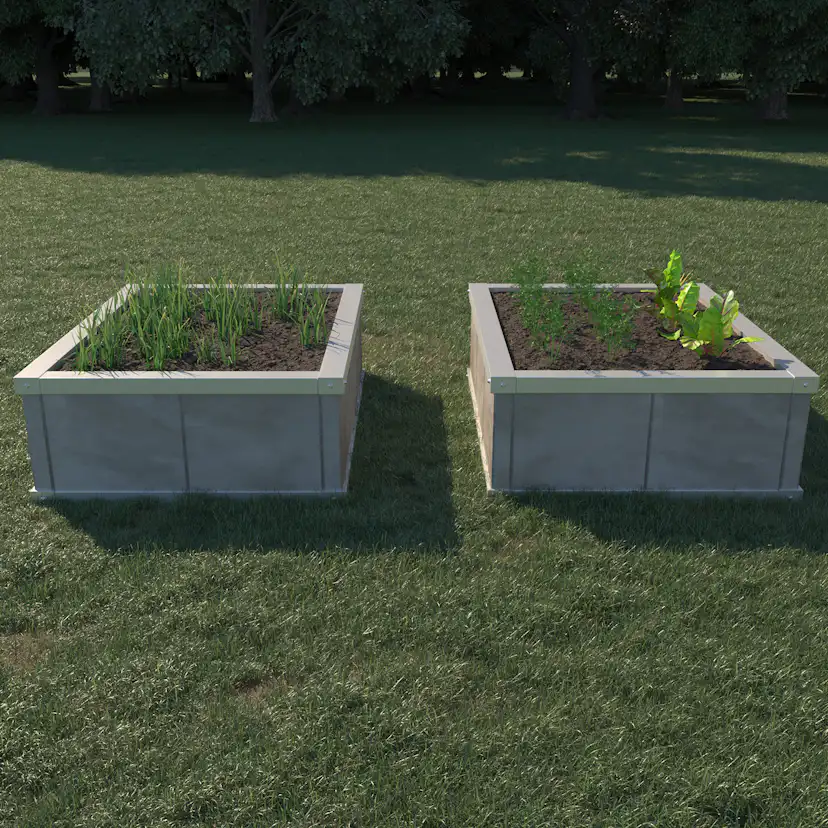 Odlingskrage Skotte Garden Pallkrage av Betongplattor & Zinkplåt, Rektangulär Odlingslåda