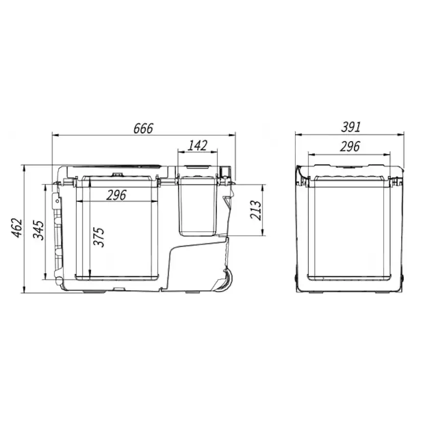 Campingkyl Frezzer M 35L 12/24V 230V Med Frys