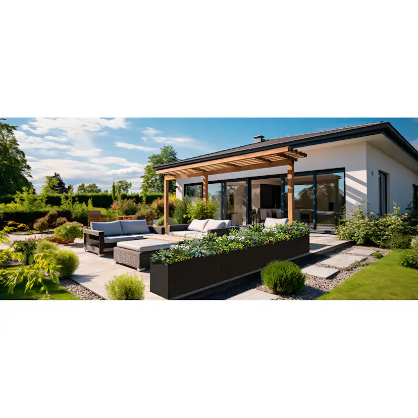 Modulär Kruka Skotte Garden Svart Rak