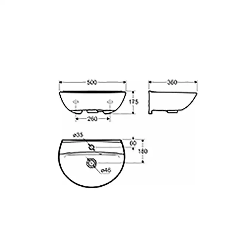Tvättställ Ifö Spira 500 mm Runt