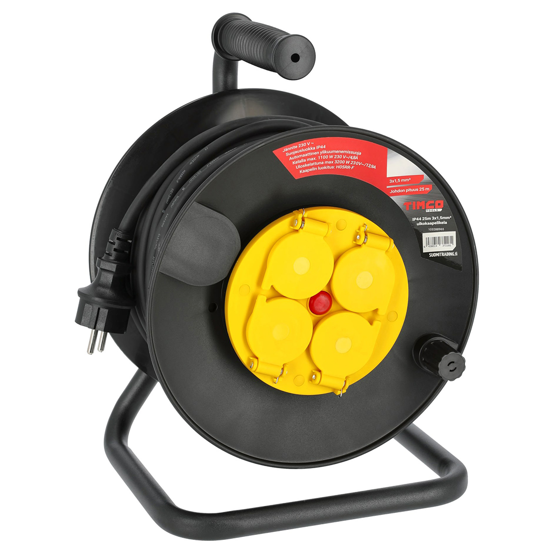 Kabelvinda Timco För Utomhusbruk 40m 3x1,5mm² IP44