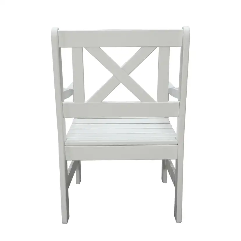 Fåtölj Baltic Garden Europe Vit, 2 st Trädgårdsstolar i Trä