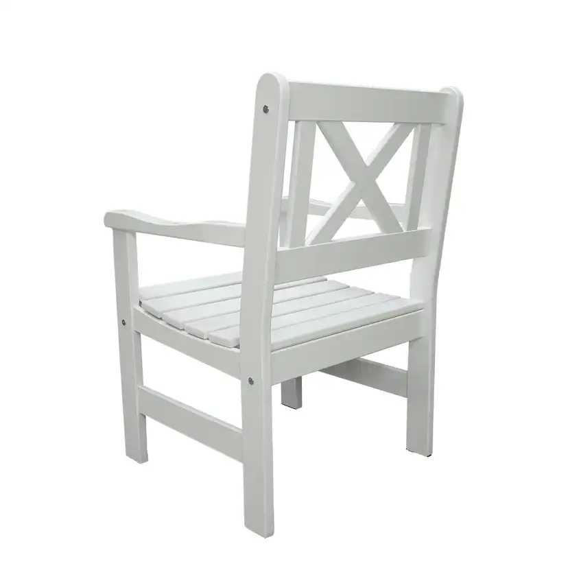 Fåtölj Baltic Garden Europe Vit, 2 st Trädgårdsstolar i Trä