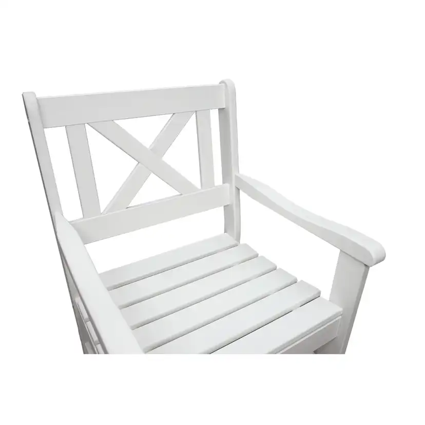 Fåtölj Baltic Garden Europe Vit, 2 st Trädgårdsstolar i Trä