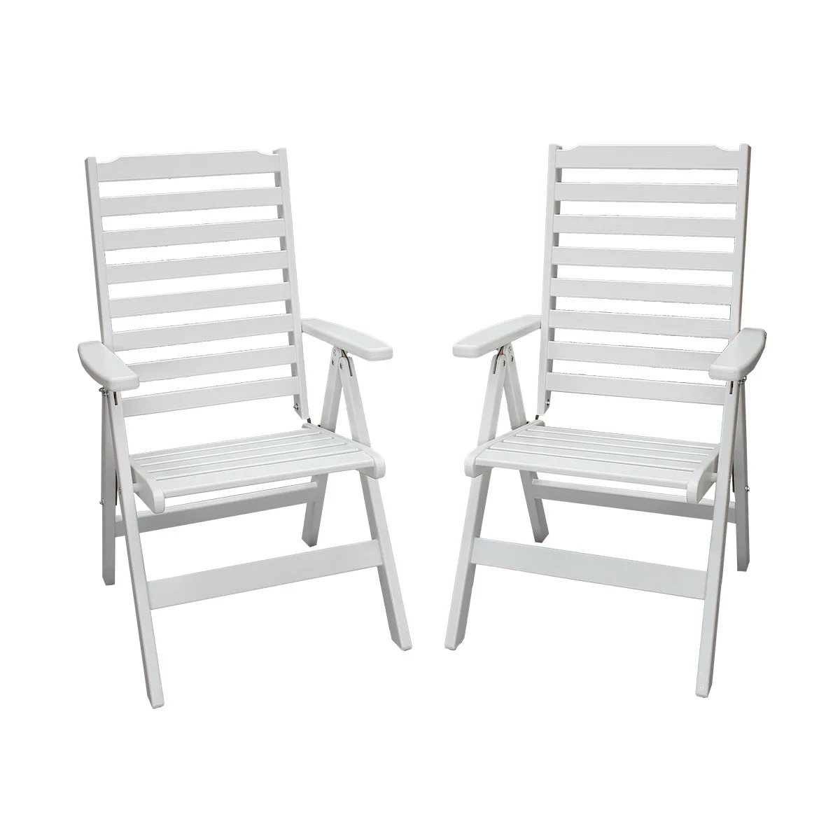 Positionsfåtöj Baltic Garden Bjärred Vitlaserad Ställbar Trästol - 2 st