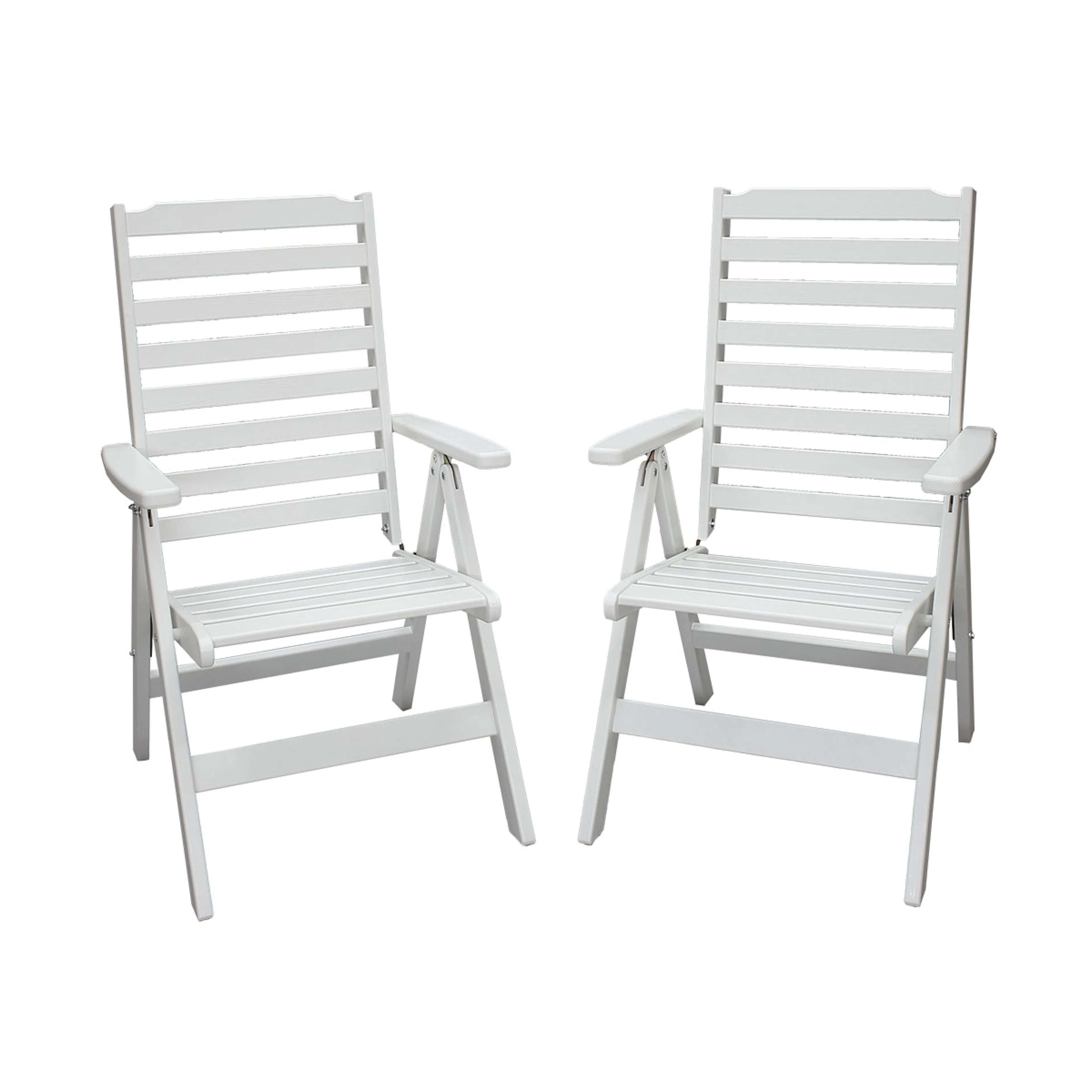 Positionsfåtöj Baltic Garden Bjärred Vitlaserad Ställbar Trästol - 2 st