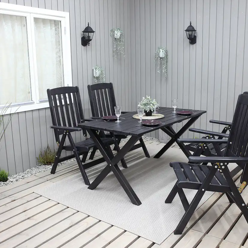 Trädgårdsmöbel Baltic Garden Olivia Svart 4-sits