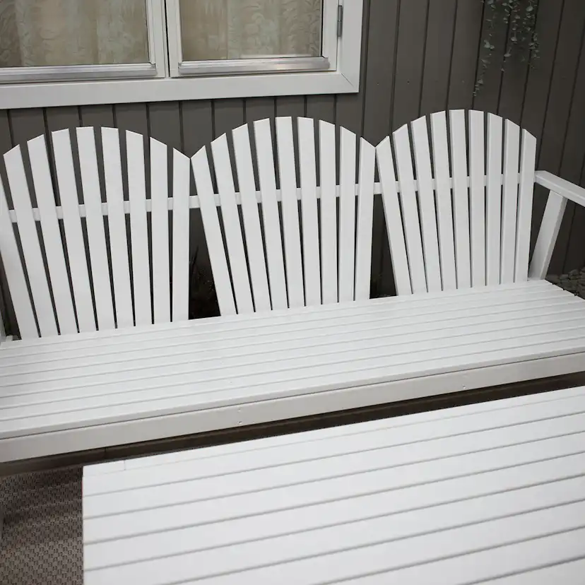 Matgrupp Baltic Garden Kungsholm Vit Loungegrupp i Trä med Soffa, 2 Fåtöjler & Bord