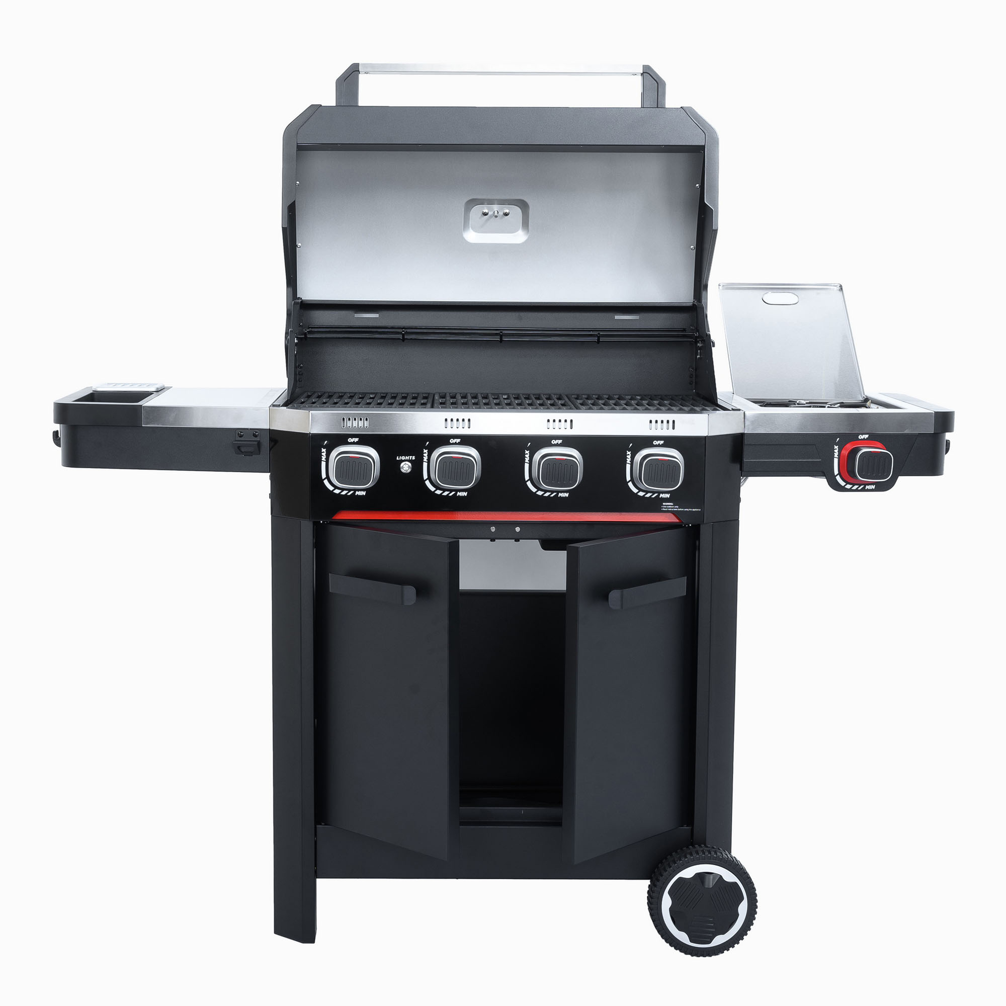 Gasolgill Halmo Atlas 4+1 Svart Med Sidobrännare