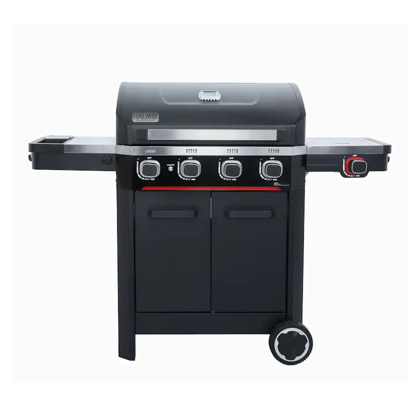 Gasolgill Halmo Atlas 4+1 Svart Med Sidobrännare