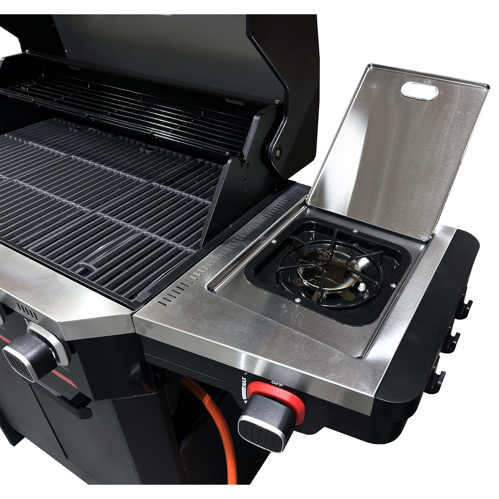 Gasolgill Halmo Atlas 4+1 Svart Med Sidobrännare