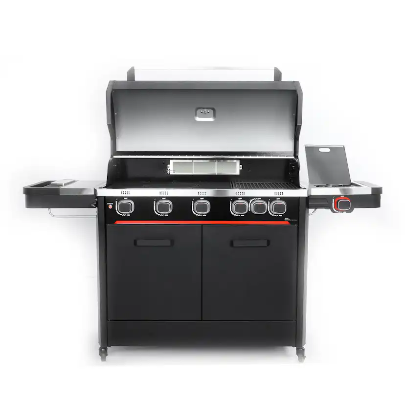 Gasolgrill Halmo Infinity 5 Svart Med Sidobrännare Infrabrännare & LED-Belysning