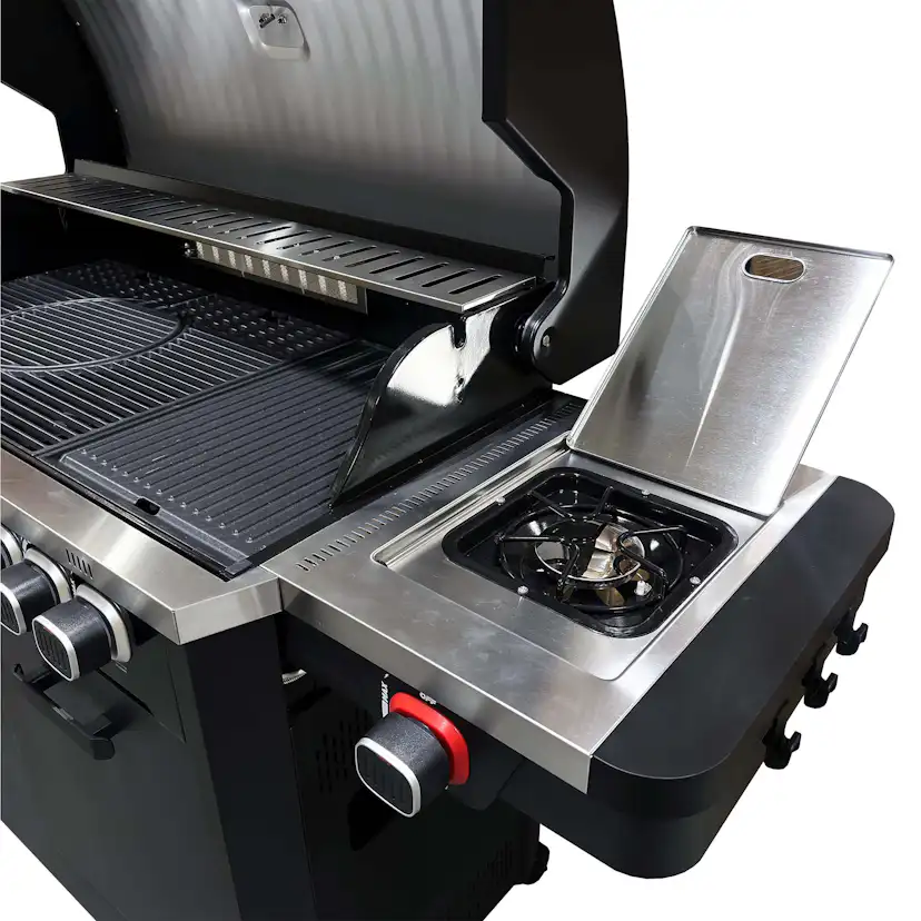 Gasolgrill Halmo Infinity 5 Svart Med Sidobrännare Infrabrännare & LED-Belysning