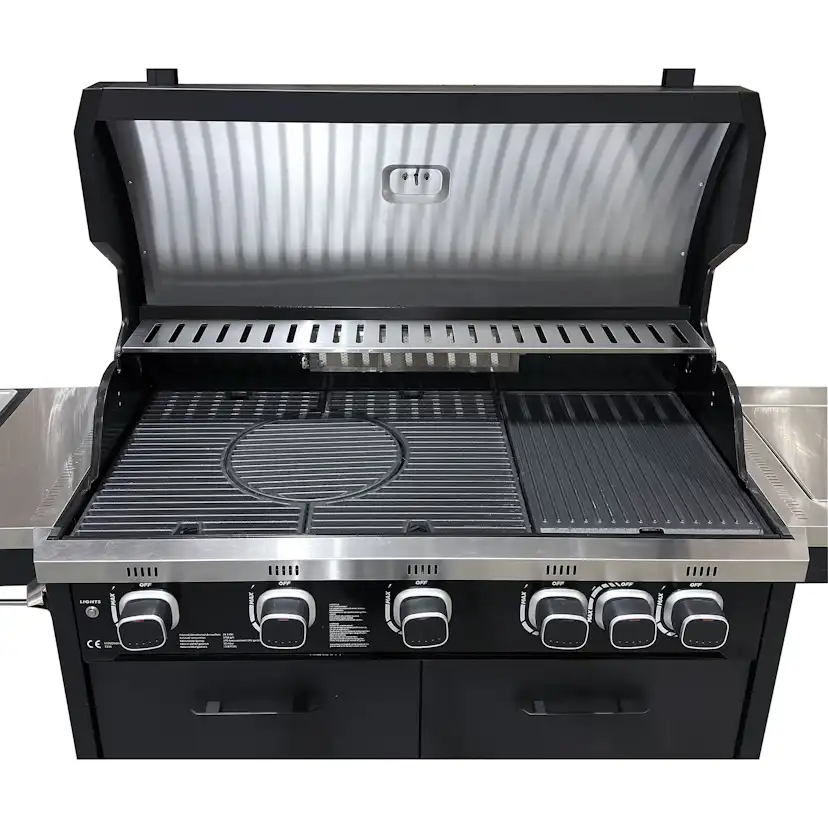 Gasolgrill Halmo Infinity 5 Svart Med Sidobrännare Infrabrännare & LED-Belysning