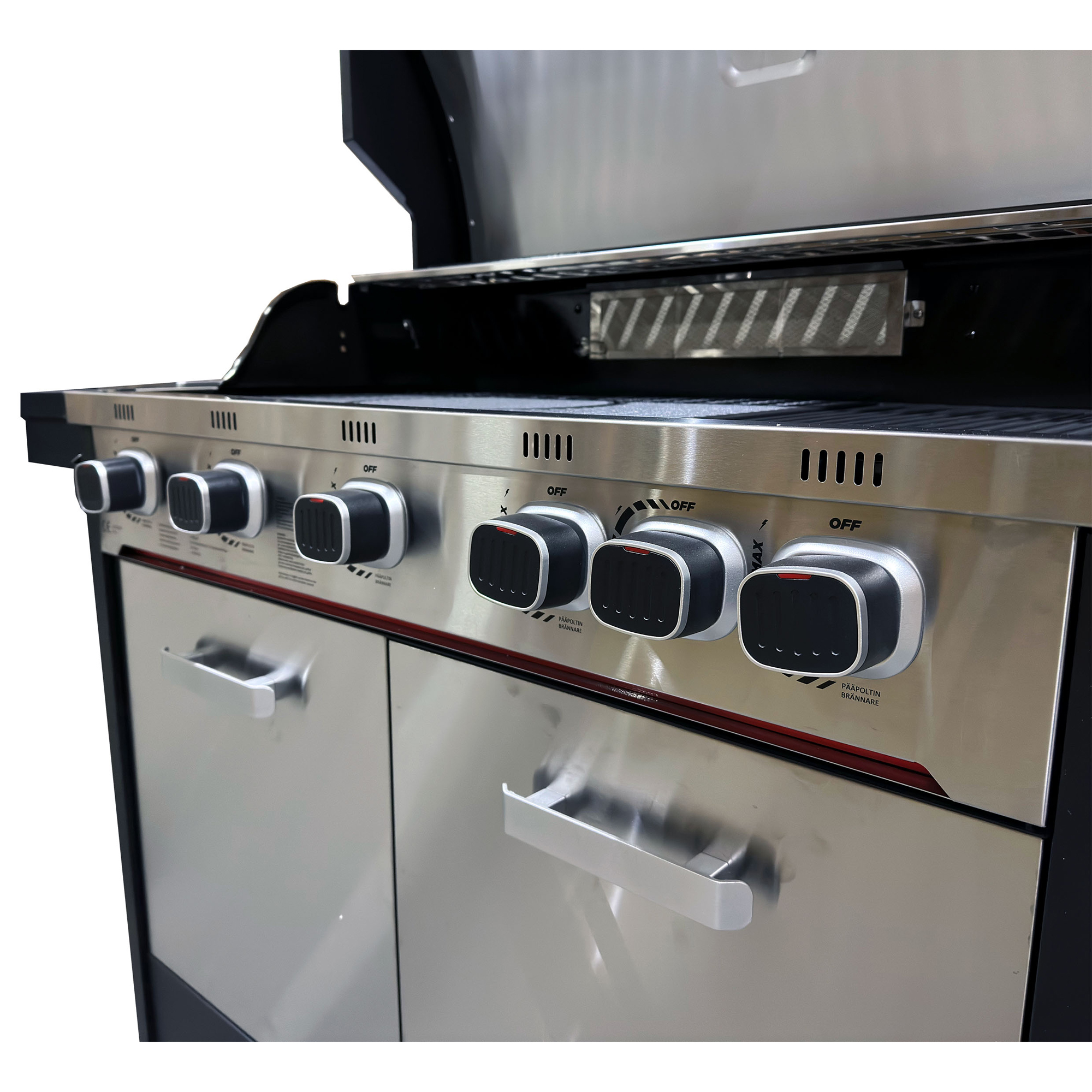 Gasolgrill Halmo Infinity 5 Svart Med Sidobrännare Infrabrännare & LED-Belysning Rostfri