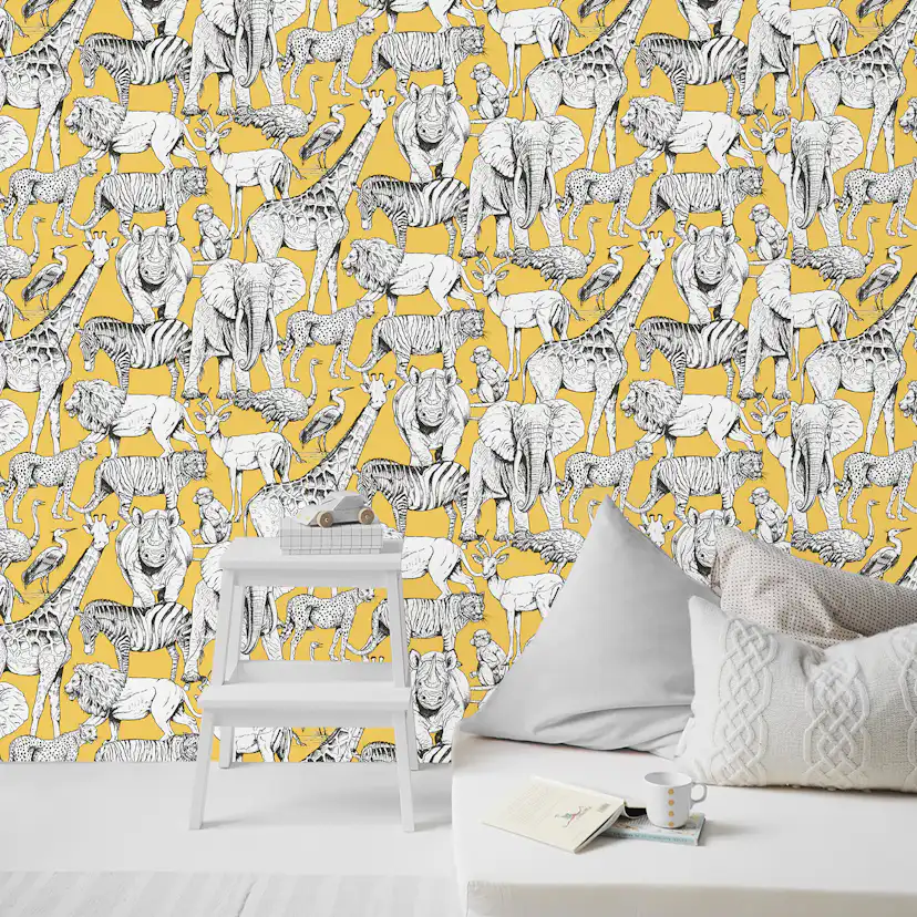 Tapet Superfresco Easy Jungle Animals Gul