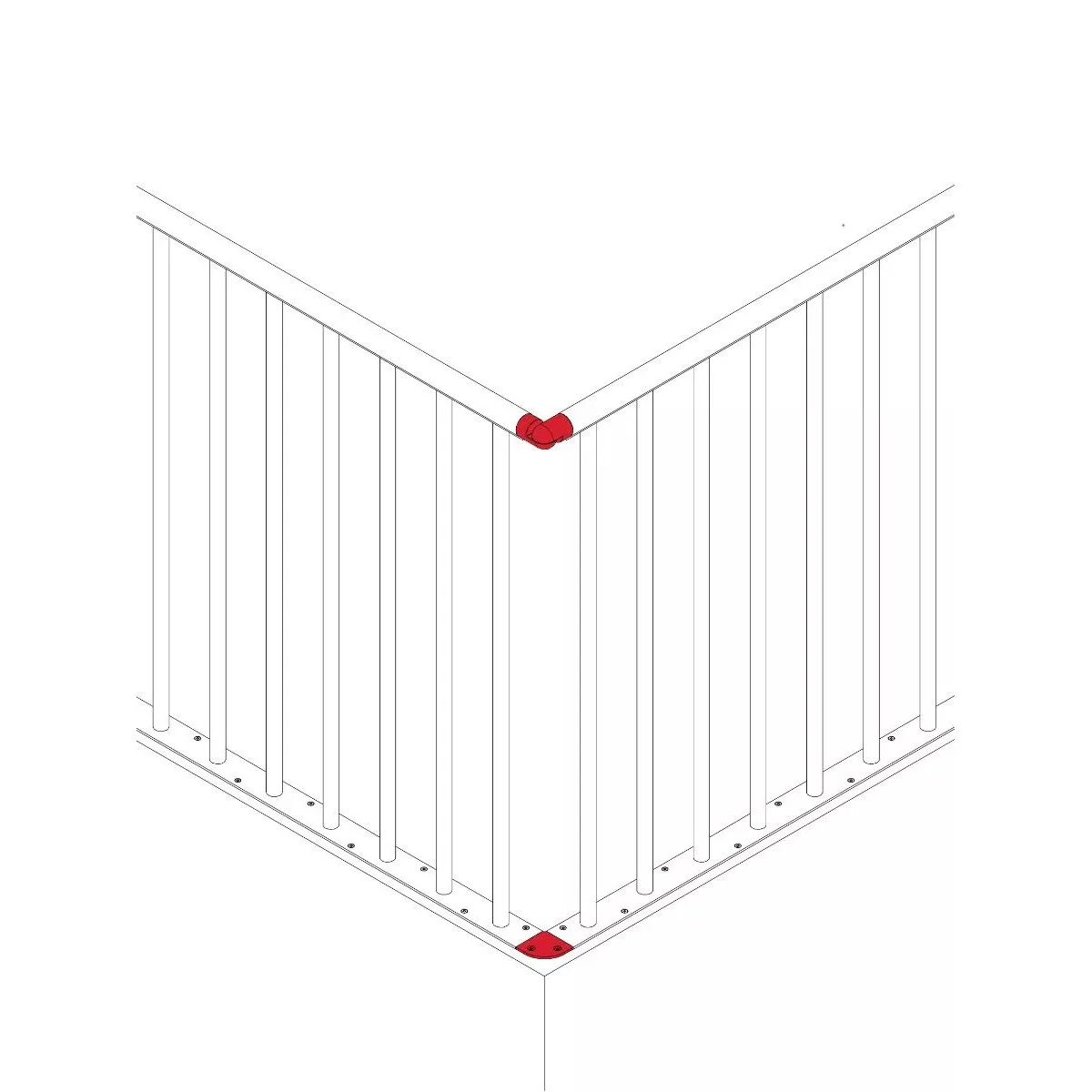 Start- och hörnpaket för Classic skyddsräcke